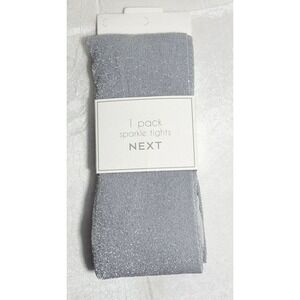NEXT‎ Made in Italy Girls Sparkle Tights - Silver Gray - Size 11-12 Years Old
